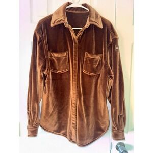ALO Yoga Corduroy Shirt Jacket Women's Brown Button Down Long Sleeve